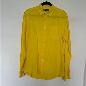 Vilebrequin 100% Linen Men's Shirt, Yellow, size M